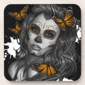 Sugar Skull Girl Untersetzer (Vorderseite)