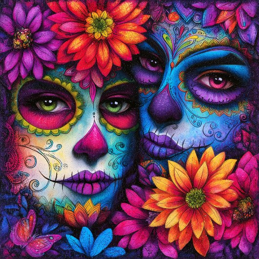 Sugar Skull Girls Day Of The Dead Fliese