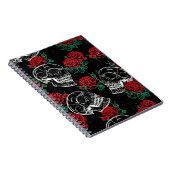 Sugar Skull Glam | Moderne Gotische Rote Rose Notizblock (Rechte Seite)