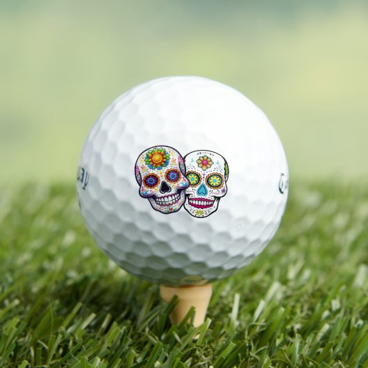 Sugar Skull Golf Balls - Dia de los Muertos Gift Golfball (Insitu T-Shirt)