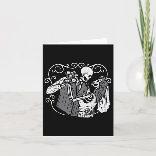 Sugar Skull Groom Bride Funny Dia Muertos Hallowee Karte (Vorderseite)