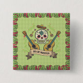 Sugar Skull & Guitars Dia de Muertos | Button (Vorderseite)