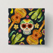 Sugar Skull & Guitars Dia de Muertos | Button (Vorderseite)