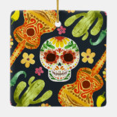 Sugar Skull & Guitars Dia de Muertos | Keramik-Orn Keramikornament (Rückseite)
