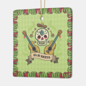 Sugar Skull & Guitars Dia de Muertos | Keramik-Orn Keramikornament (Links)