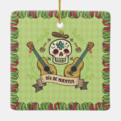 Sugar Skull & Guitars Dia de Muertos | Keramik-Orn Keramikornament (Rückseite)