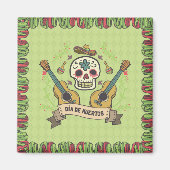 Sugar Skull & Guitars Dia de Muertos | Magnet (Vorne)