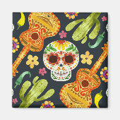 Sugar Skull & Guitars Dia de Muertos | Magnet (Vorne)