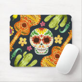 Sugar Skull & Guitars Dia de Muertos | Mousepad (Mit Mouse)