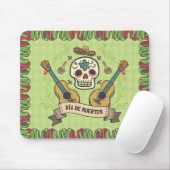 Sugar Skull & Guitars Dia de Muertos | Mousepad (Mit Mouse)