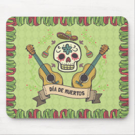 Sugar Skull & Guitars Dia de Muertos | Mousepad