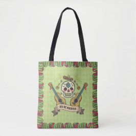 Sugar Skull & Guitars Dia de Muertos | Tragetasche Tasche