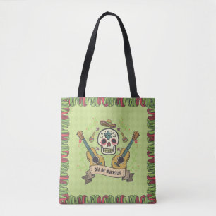 Sugar Skull & Guitars Dia de Muertos   Tragetasche Tasche