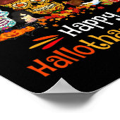 Sugar Skull Hallothanksmas Halloween-Erntedank Poster (Ecke)