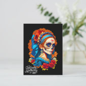 Sugar Skull Halloween, Dia de los Muertos Postkarte (Stehend Vorderseite)