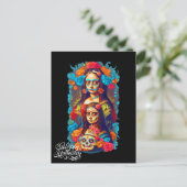 Sugar Skull Halloween, Dia de los Muertos Postkarte (Stehend Vorderseite)