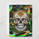 Sugar Skull Halloween Einladung (Vorderseite)