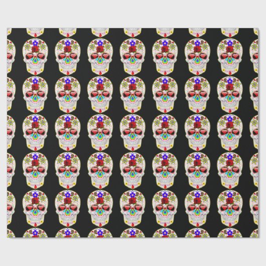 Sugar Skull Halloween Geschenkpapier (Flach)