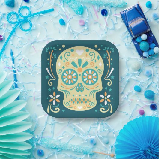 Sugar Skull Halloween Pappteller (Party)