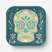 Sugar Skull Halloween Pappteller (Vorderseite)