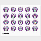 Sugar Skull Halloween Runder Aufkleber (Blatt)