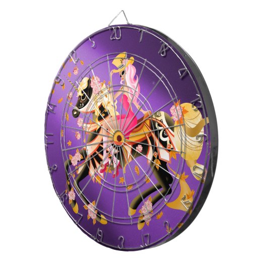 Sugar Skull Horse & Lady Dartboard Dartscheibe (Vorderseite rechts)