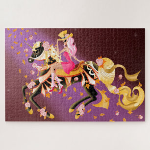 Sugar Skull Horse & Lady Jigsaw Puzzle