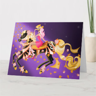 Sugar Skull Horse & Lady Karte
