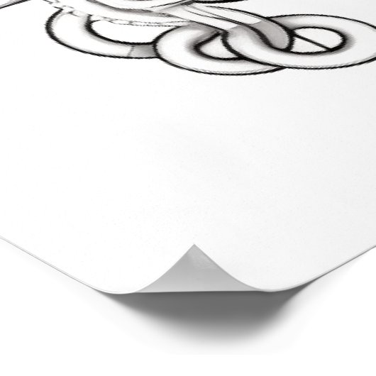 Sugar Skull Image Black + White on a Wall Poster (Ecke)