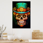 Sugar Skull Images Cool Guy in a Cool Hat on Wall Poster (Küche)