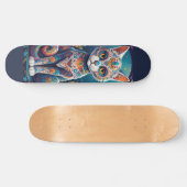 Sugar Skull Kitty Skateboard (Horizontal)