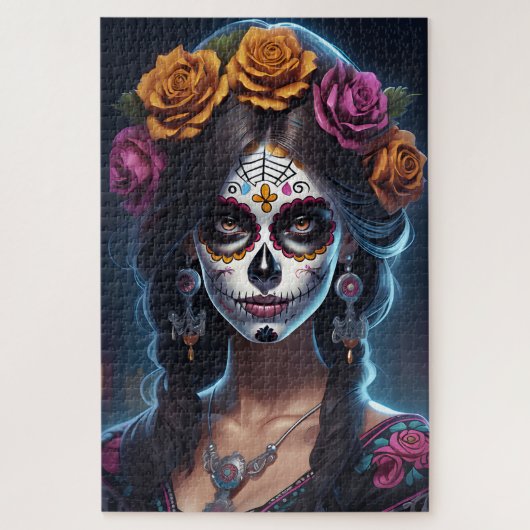 Sugar Skull - Kunst, Dichtung und Musik Puzzle (Vertikal)