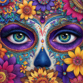 Sugar Skull Lady Face Day Of The Dead Ceramic Tile Fliese