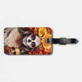 Sugar Skull Lady Gepäckmarke Gepäckanhänger (Rückseite horizontal)