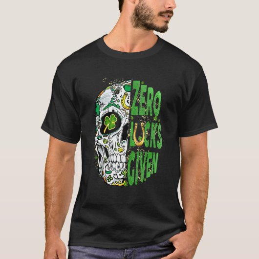 Sugar Skull Leprechaun Hat St Patricks Day of Dead T-Shirt (Vorderseite)