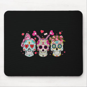 Sugar Skull Liebhaber Valentinstag Paarung Mousepad