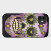Sugar Skull Lila Floral Case-Mate iPhone Fall Hülle (Rückseite (Horizontal))