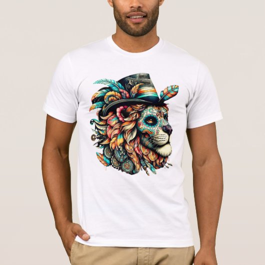 Sugar Skull Lion mit einem Top Hat (Vorderseite)