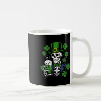 Sugar Skull Lucky Shamrock Bier Trinken St Patric Kaffeetasse