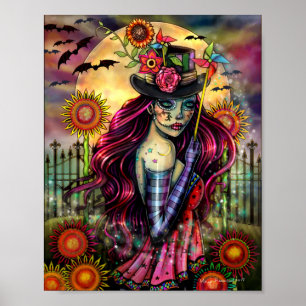Sugar Skull Mädchen Fantasy Art von Molly Harrison Poster