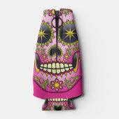Sugar Skull Magenta Floral Flaschenkühler (Rückseite)