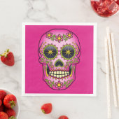 Sugar Skull Magenta Floral Serviette (Beispiel)