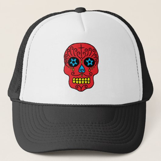 Sugar Skull Man Truckerkappe (Vorderseite)