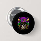 Sugar Skull Mardi Gras Kostüme Männer Frauen Kinde Button (Vorne & Hinten)