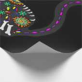 Sugar Skull Mexican Cat Halloween Day Of The Dead Geschenkpapier (Ecke)