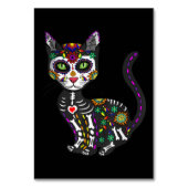 Sugar Skull Mexican Cat Halloween Day Of The Dead Tischnummer (Vorderseite)
