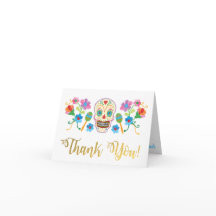 Sugar Skull Mexican Fiesta danke Ihnen Karten