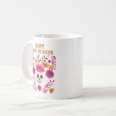 Sugar Skull Mexican Folk Motif Happy Cinco de Mayo Kaffeetasse (Vorderseite Links)