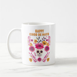 Sugar Skull Mexican Folk Motif Happy Cinco de Mayo Kaffeetasse