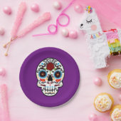 Sugar Skull Mexican Skeleton Party Pappteller (Party)